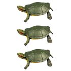  3pcs High Simulation Brazilian Tortoise Animal Model Marine Organism Decoration