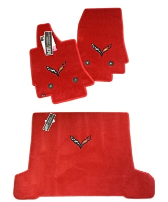 Alfombrillas y alfombrillas de carga Corvette C7 Z06 Grand Sport ZR1 rojas premium 32 oz en stock Foto 1 de 4