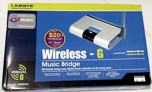 Cisco Lindsys Wireless WMB54G Wireless G Music Bridge 2.4 Ghz 802.11g Sealed - Picture 1 of 2