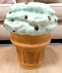 Chocolate Chip Mint Ice Cream Cone Stool Display Table Food Decor - Picture 1 of 3
