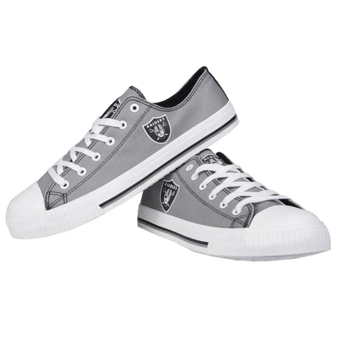 Oakland Raiders NFL Men's Low Top Logo Canvas Shoes FREE SHIP Cover