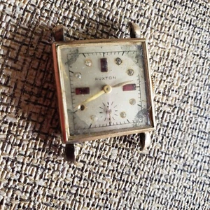 Reloj vintage RUXTON 14K RGP, esfera diamante rubí, 17 joyas, (para piezas) - Imagen 1 de 11