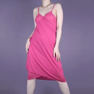 VINTAGE 90s 2000s Strappy Sheer Pink Backless Summer Beach Cover-up Dress Large - Picture 1 of 10