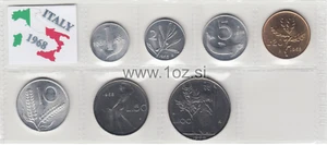 ITALY SET 1968 - 7 coins 1968 ( 1, 2, 5, 10, 20, 50, 100 LIRE ) UNCIRCULATED - Picture 1 of 5