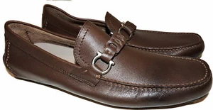 Salvatore Ferragamo Driving Loafers Shoes Stuart Moccasins 8 E Leather - Picture 1 of 6