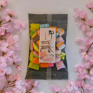 Taiki Miyako Traditional Japanese Hard Rock Sugar Candy w/ Floral Designs 5.28oz - Picture 1 of 5