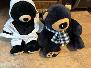 LINDO LOTE DE DOS JUGUETES DE PELUCHE DE OSO NEGRO UNO CONSTRUIR UN OSO CON ENVÍO GRATUITO - Imagen 1 de 6