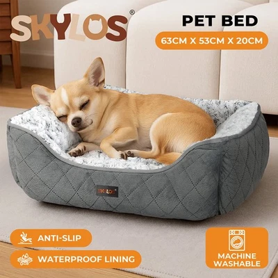 Skylos Pet Dog Cat Calming Bed Comfy Puppy Fluffy Cushion Plush Washable Large - Image 1 of 4
