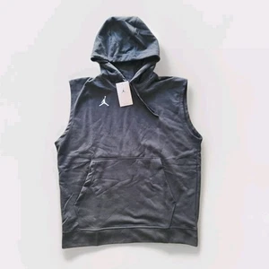 NEW Men's Size L Air Jordan Dri-FIT Fleece Sleeveless Hoodie Training Top Orange - Picture 1 of 6