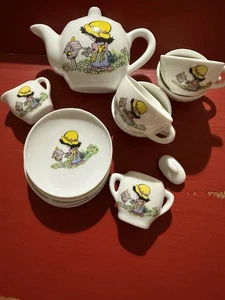 Vintage Miniatur Puppe Kind Spielzeug China Teeservice 12 Teile 70er Jahre  - Bild 1 von 2