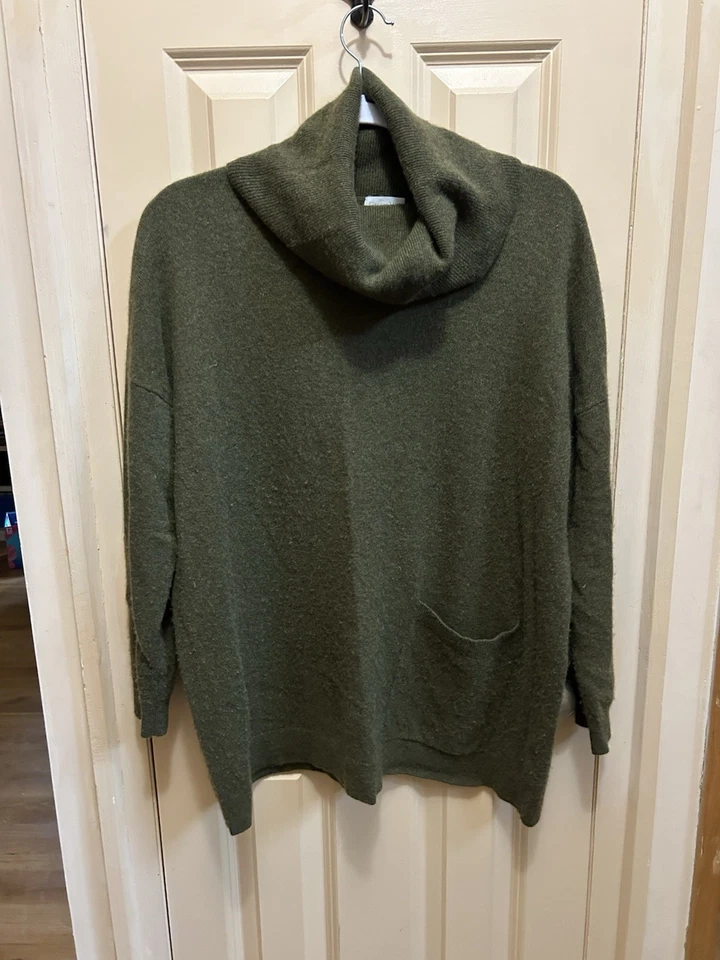 Suéter Cuello Embudo Cachemira Pura Grande Cuello Alto Granate Verde Colina M De Gran Tamaño Foto 1 de 4