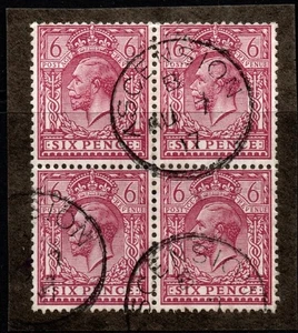 GB USED ABROAD IN ASCENSION SGZ47 1913 6d PURPLE FINE USED BLOCK OF 4 ON PIECE - Picture 1 of 1