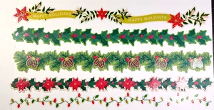 Martha Stewart Christmas Borders Acetate & Cardstock Stickers 12 inch Lot of 5 - Picture 1 of 4