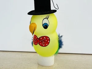 DE COLECCIÓN PINTADO A MANO VIDRIO SOPLADO AMARILLO PÁJARO SOMBRERO ADORNO DE NAVIDAD - Imagen 1 de 6