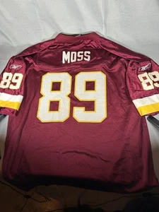 Washington Redskins Santana Moss #89 Burgundy Reebok maglia uomo taglia 2XL cucita - Foto 1 di 7