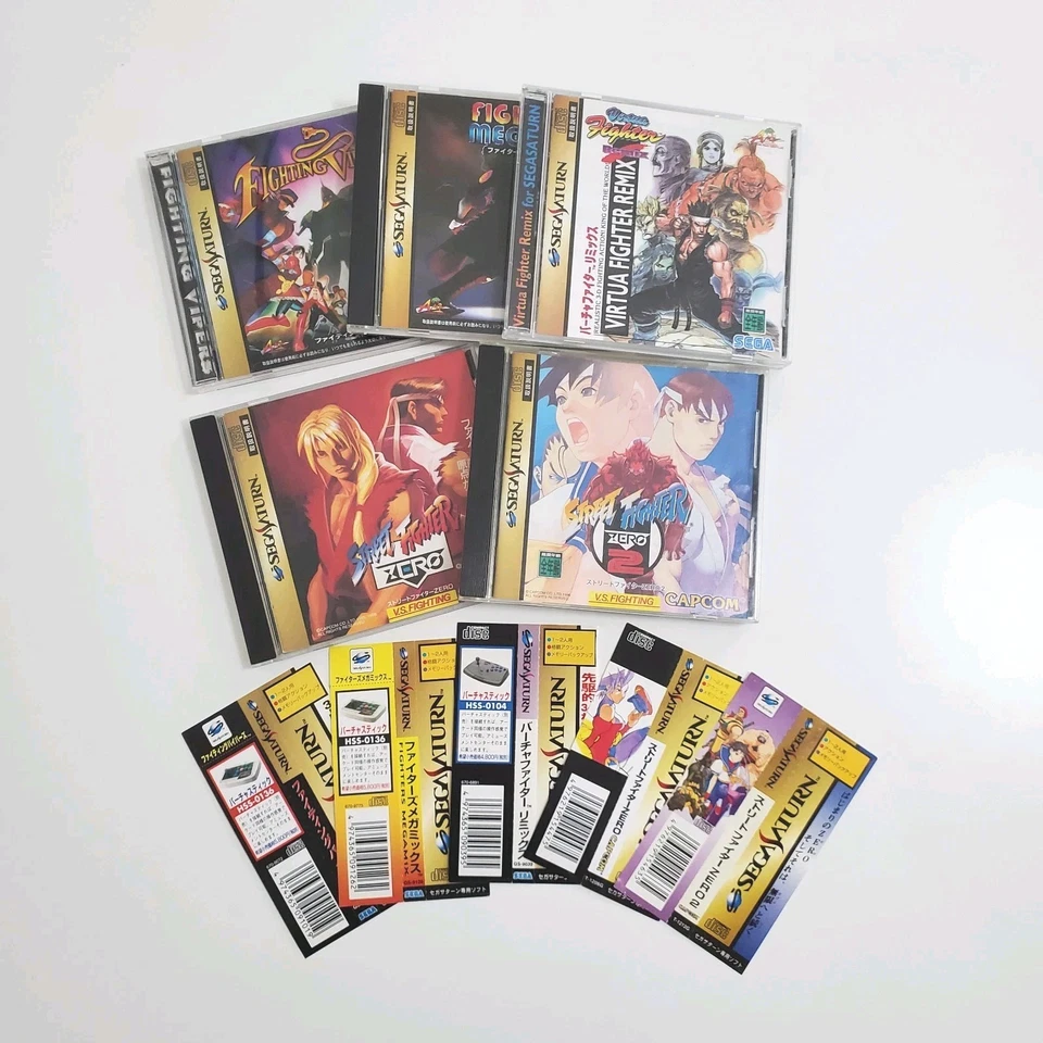 Sega Saturn Fighting Game Lot Spine Cards Street Fighter Zero 1 2 Japan NTSC-J - Image 1 of 4