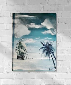 ⚠️Orig. Aboudi – maritimes Segelbild, Modern Acryl Malerei 50x60, - Bild 1 von 11
