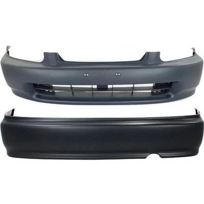 Set of 2 Primed For 96-98 Honda Civic Bumper Cover Plastic Front, Rear - Image 1 of 4