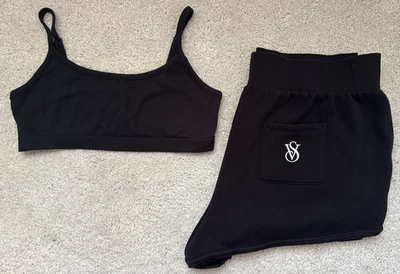 Womens Lot 2 Victorias Secret Sport PINK Bralette Shorts Black Set Outfit Sz XL - Image 1 of 4