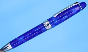 Popular bolígrafo estilo cigarro azul en borde cromado + tinta premium SCHMIDT P900 - Imagen 1 de 9
