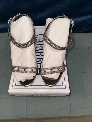 Caparros Mujer Happy Puntera Abierta Ocasión Especial, Champiñón Metálico, Talla 7 Nuevo en Caja Foto 1 de 4