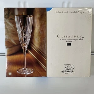 4 Cristal D'Arques William Gold Crystal Water Wine Goblets/Glasses 8 1/4” - Picture 1 of 7