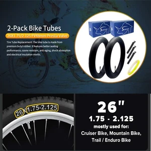 26X1.90/1.95/2.10/2.125 F/V48mm fit MTB BIKE INNER TUBES PAIR - Bild 1 von 6