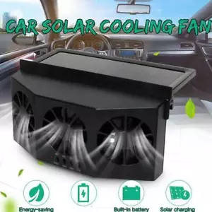 Car Cooling Fan Solar Powered Cooler Auto Window Air Vent Ventilation N ew X7S3 - Picture 1 of 27