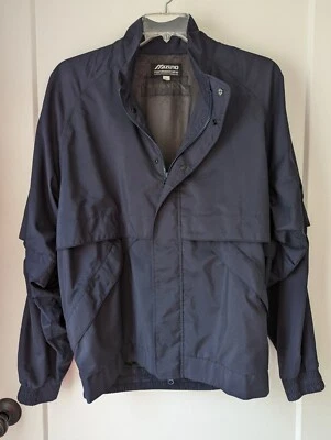 Mizuno Performance Wear Mens Large Navy VentedJacket Removable Sleeve Sports - Image 1 of 4