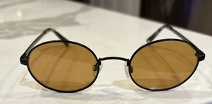 VONZIPPER 'Scenario' BAO Round Sunglasses w/ Case - Black Satin/Amber Orange - Picture 1 of 4