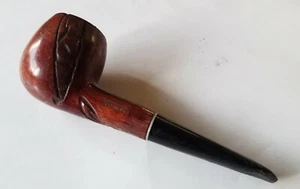 Vintage Collectible Estate Smoking Pipe Carved Imported Briar Straight Apple 5" - Picture 1 of 14