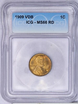 1909 VDB Lincoln Wheat Cent ICG MS66 RD - Image 1 of 2