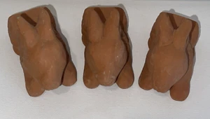 VTG Set of 3 Terra Cotta Pot Feet – Rabbit Clay Risers / Plant Stands by Norcal - Picture 1 of 8