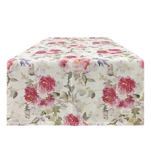 Runner da tavolo elegante con fiori Nuvole di Stoffa Demetra Beige 150x50 6010 - Imagen 1 de 3
