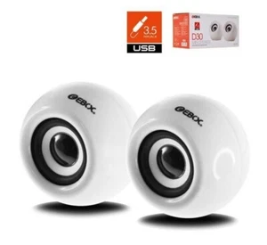 Haut-Parleurs Blancs Pour PC Avec Câble USB + JACK 2.0 Bon Son Qualité Envoi 24H - Photo 1/1