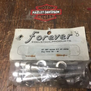HARLEY STAINLESS STEEL BOLTS,WASHERS,OIL PUMP BODY ALL SHOVEL/EVOs 1979-91 - Picture 1 of 8