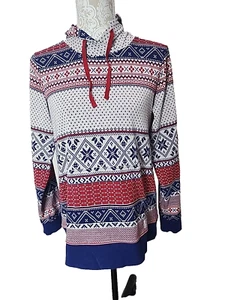 Suéter Orvis Nórdico Sudadera con Capucha Multicolor Cordón Pullover Bolsillos Para Mujer Pequeño - Imagen 1 de 13