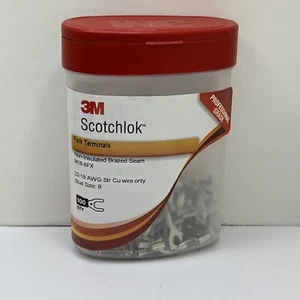 Scotchlok 3M Fork Terminals Non-Insulated 22-18 AWG, M18-8FX, Size 8, 100 Count - Picture 1 of 3