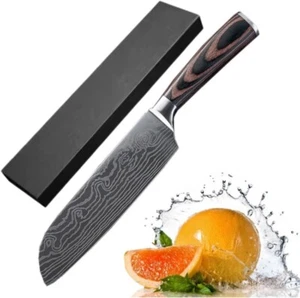 Kitchen Chef Knife Meat Slicing Stainless Steel Pakkawood Handle - Picture 1 of 11