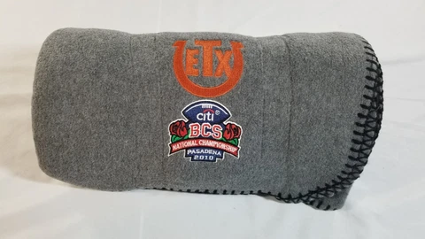 UT Longhorns BCS National Championship Game 2010 Pasadena Fleece Throw Blanket Cover