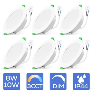 Foco empotrable LED 75-100mm CCT regulable plano delgado baño spot lámpara de techo 8W 10W - Imagen 1 de 24