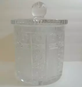 Tarro con tapa de galletas de cristal prensado de 9" pesado de colección Starburst Hobstar - Imagen 1 de 5