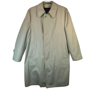 Hart Schaffner Marx Removable Wool Lined Trench Coat Classic Khaki Overcoat 38S - Picture 1 of 12