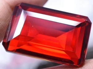 Extremely Flawless 83.90 Ct Splendid Red Topaz GGL Certified Lab Created Gem - Picture 1 of 5