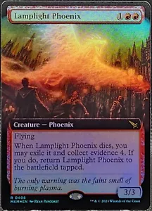 Lamplight Phoenix #0406 MTG: Murder at Karlov Manor Ext Art Foil *Buy 2 Get 1 - Picture 1 of 3