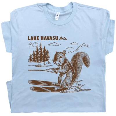 Lake Havasu T Shirt Water Ski Squirrel Shirts Funny Cute Lake Theme Souvenir Tee - Image 1 of 4