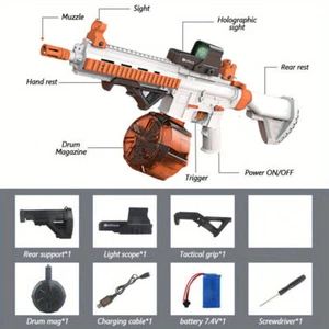 M416 Electric Gel Blaster Toy, Assembled Toy Rifle with Large Capacity Drum Mag - Picture 1 of 7