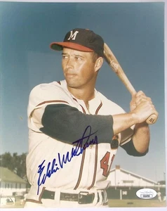 Eddie Mathews Braves Signed Autographed 8x10 Photo JSA Authentic - Picture 1 of 1