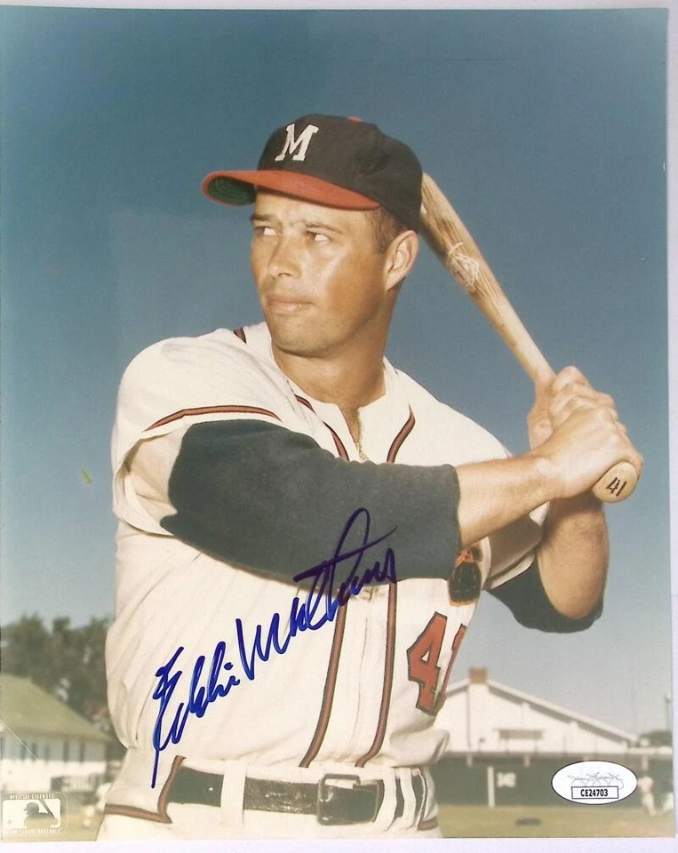 Eddie Mathews Braves Signed Autographed 8x10 Photo JSA Authentic - Image 1 of 1