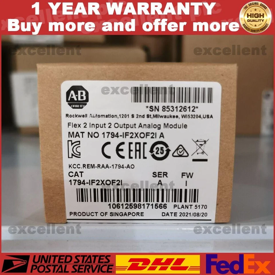 New Factory Sealed AB 1794-IF2XOF2I SER A FIex 2 lnpnt 2 Output Analog Module - Image 1 of 3
